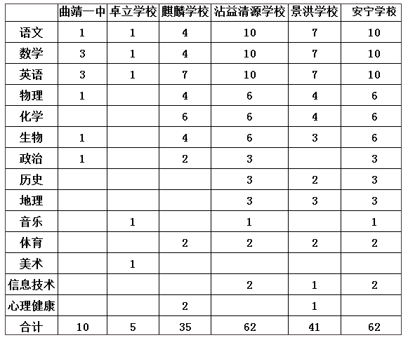 云南教师招聘：2019云南省曲靖一中教育集团招聘教师公告215人